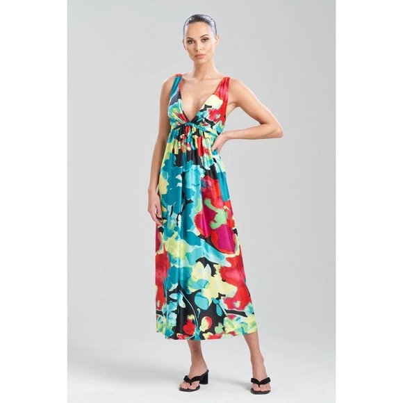Natori Dresses & Skirts - Natori Suisai Gown Black Multi colored‎ Size Medium NEW $178